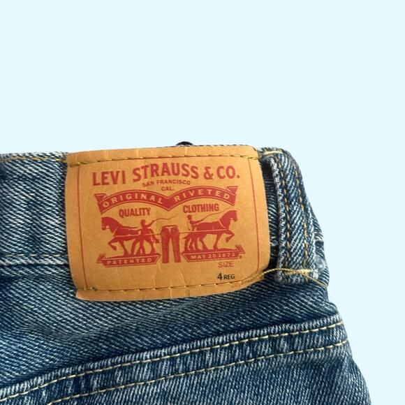 Boys 511 Slim Levi’s Jean Shorts Adjustable Long Distressed Size 4 - Picture 6 of 6